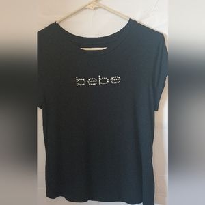 Bebe set in rhinestone black large blouse